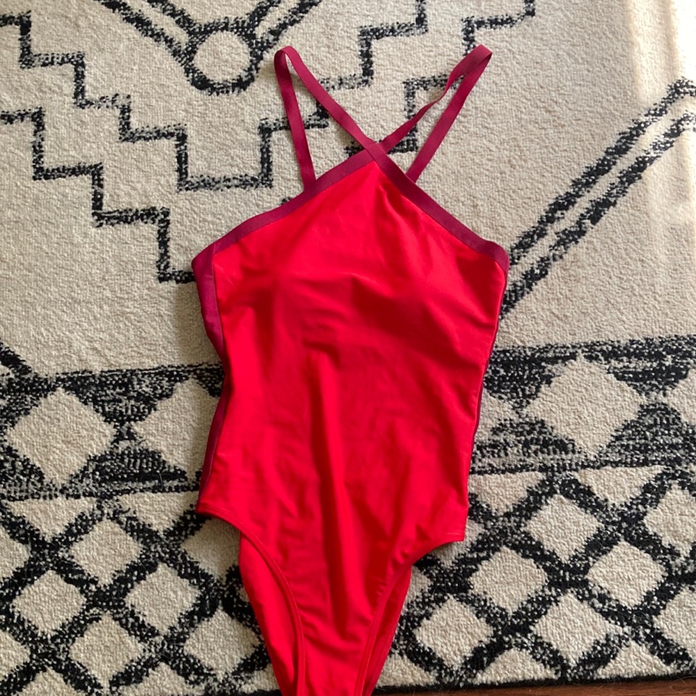 Summersalt The Fused River bathing suit in Sangria & Lava